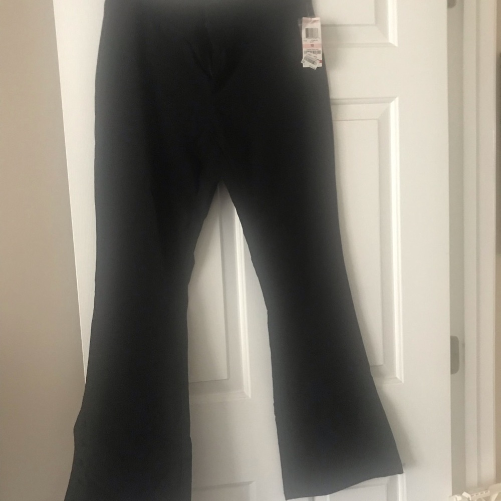 Inc black flared pants with buttons on bottom